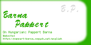 barna pappert business card